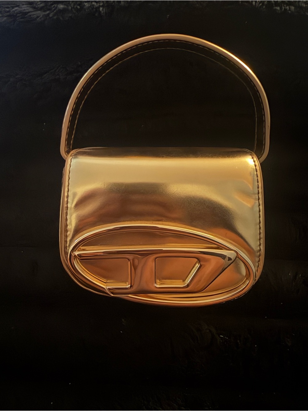 Diesel Metallic Gold Women's Top-Handle Shoulder Bag